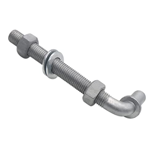 Qlvily 2PCS Qlvily 6" J-Bolt Post Hinge, 5/8" Male Pin J-Bolt Hinge, Nuts Included - Image 3