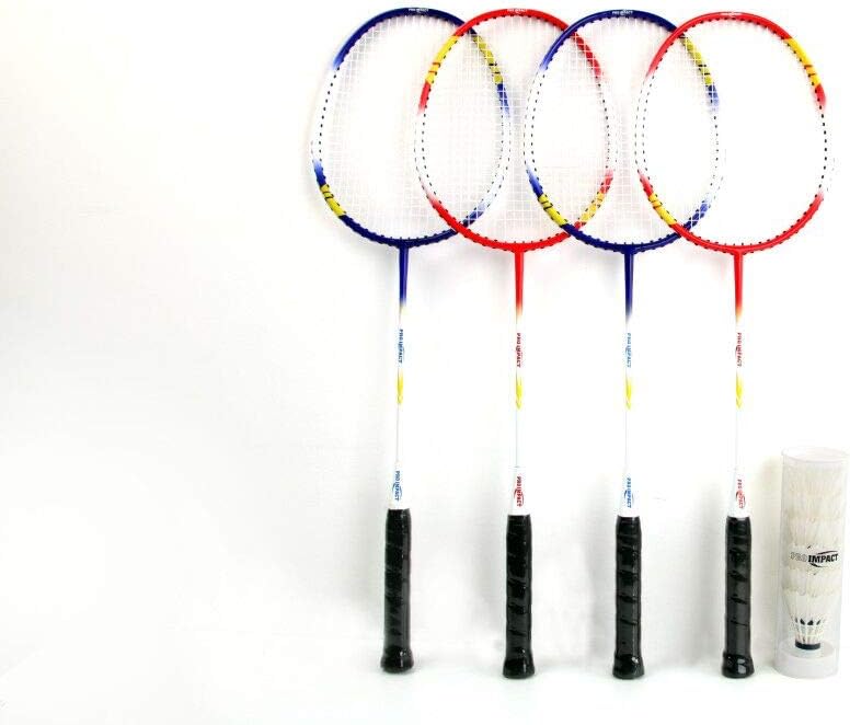 Pro Impact Badminton Racket Set - Lightweight Aluminum Head Rackets with Steel Shaft, Feather Shuttlecocks, Durable Carrying Case - Perfect for Outdoor Games, Adults, Kids, and Family Fun - Image 3