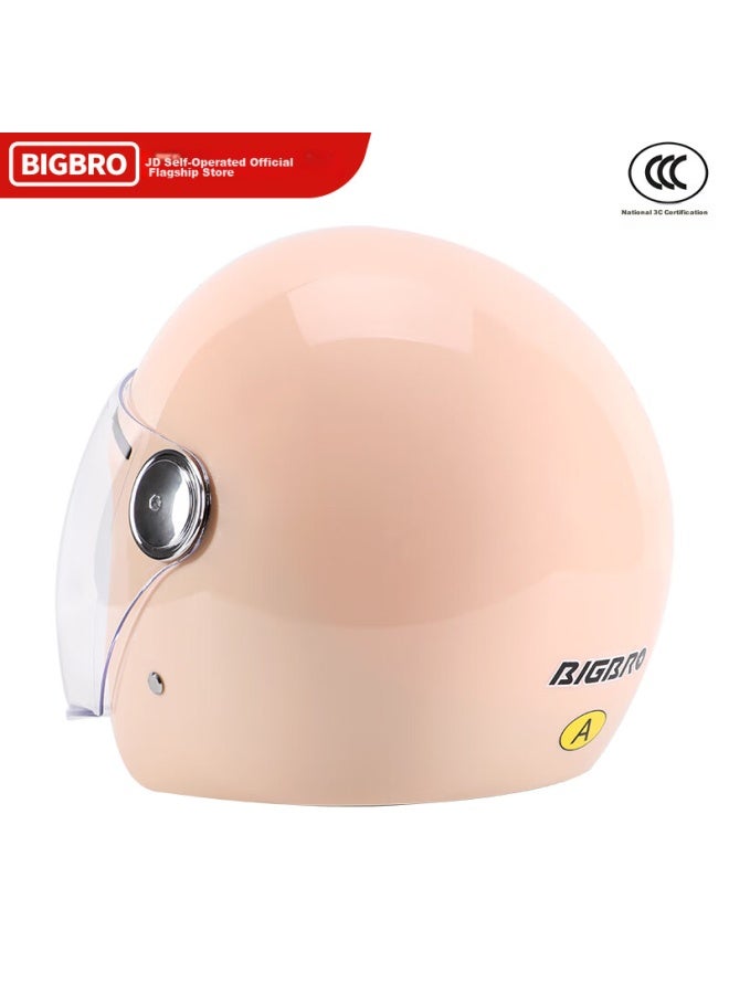 Bigbro Ky163 3c Motorcycle Helmet, Winter Warmth, For Men And Women, Electric Scooter, All-season Universal Half Helmet, Khaki, One Size Fits All - Image 3