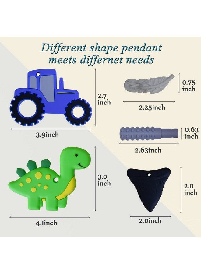 KongNai Chew Necklace For Sensory Kids 5 Pack Chewy Necklaces For Boys And Girls With Autism Adhd Spd And Pica Fidget Necklaces For Adults Chewable Silicone Pendants For Reducing Fidget - Image 2