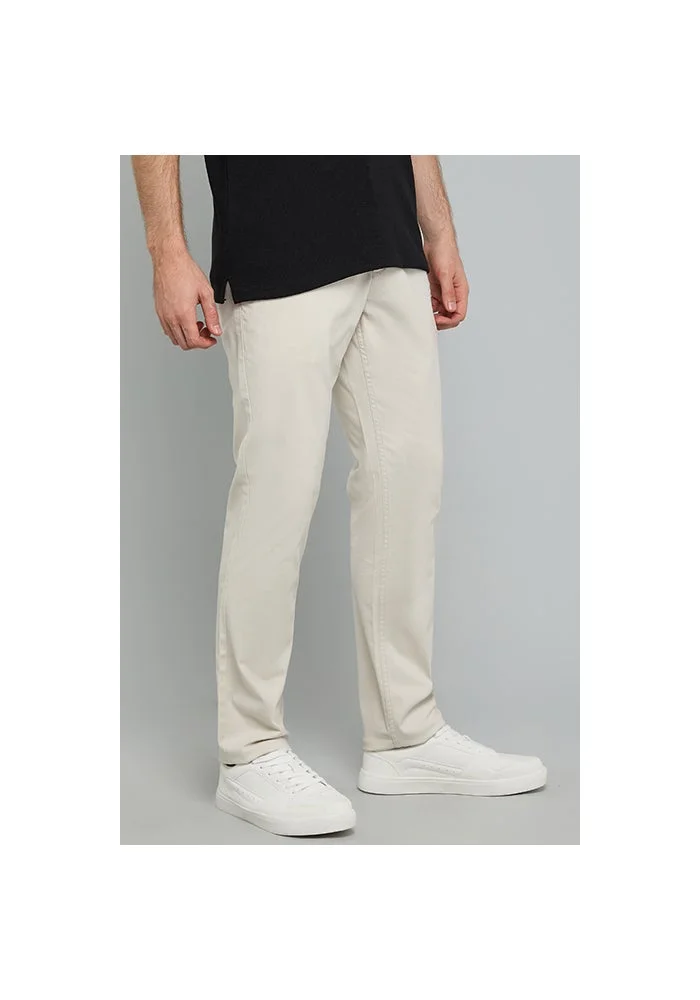 R&b  Solid Slim Fit Pants with Button Closure for Men | Best Price UAE