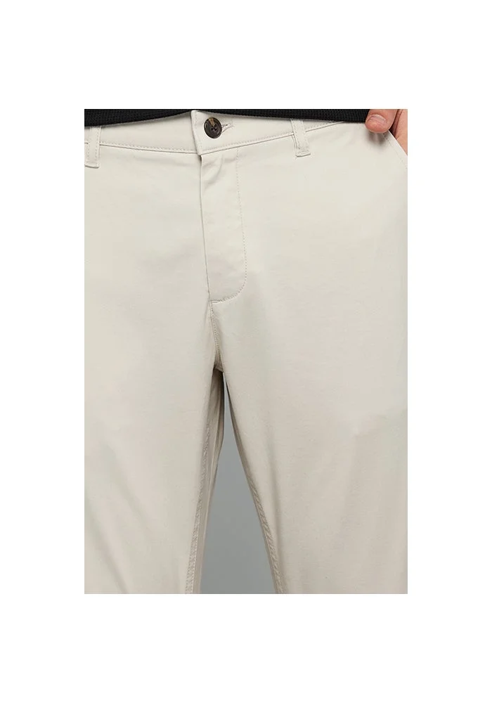 R&b  Solid Slim Fit Pants with Button Closure for Men | Best Price UAE