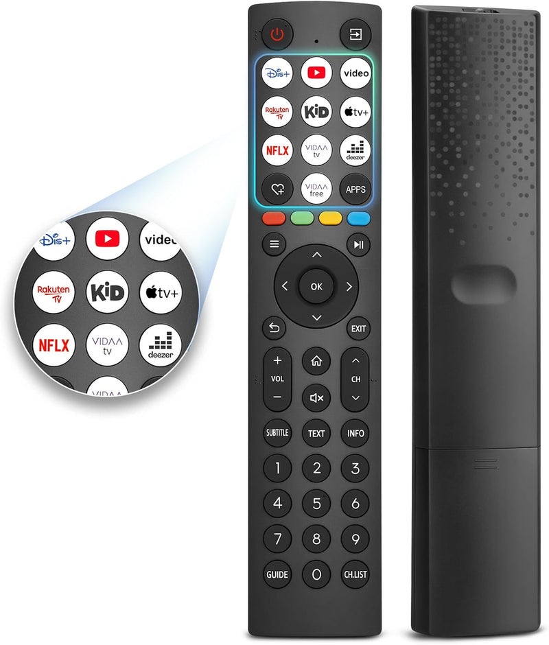 EWO'S Universal TV Remote Control for Hisense VIDAA 4K UHD QLED LED Smart TV - Replacement for Hisense TV 32A4K 43A4K 55A6N 65A7N 75U6N - Image 1
