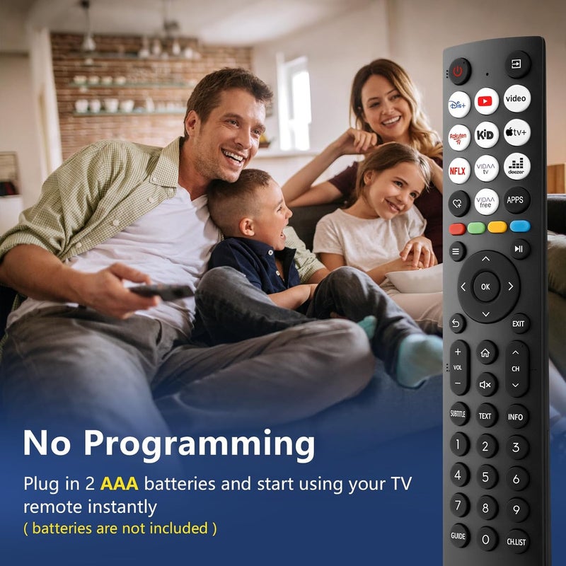 EWO'S Universal TV Remote Control for Hisense VIDAA 4K UHD QLED LED Smart TV - Replacement for Hisense TV 32A4K 43A4K 55A6N 65A7N 75U6N - Image 5