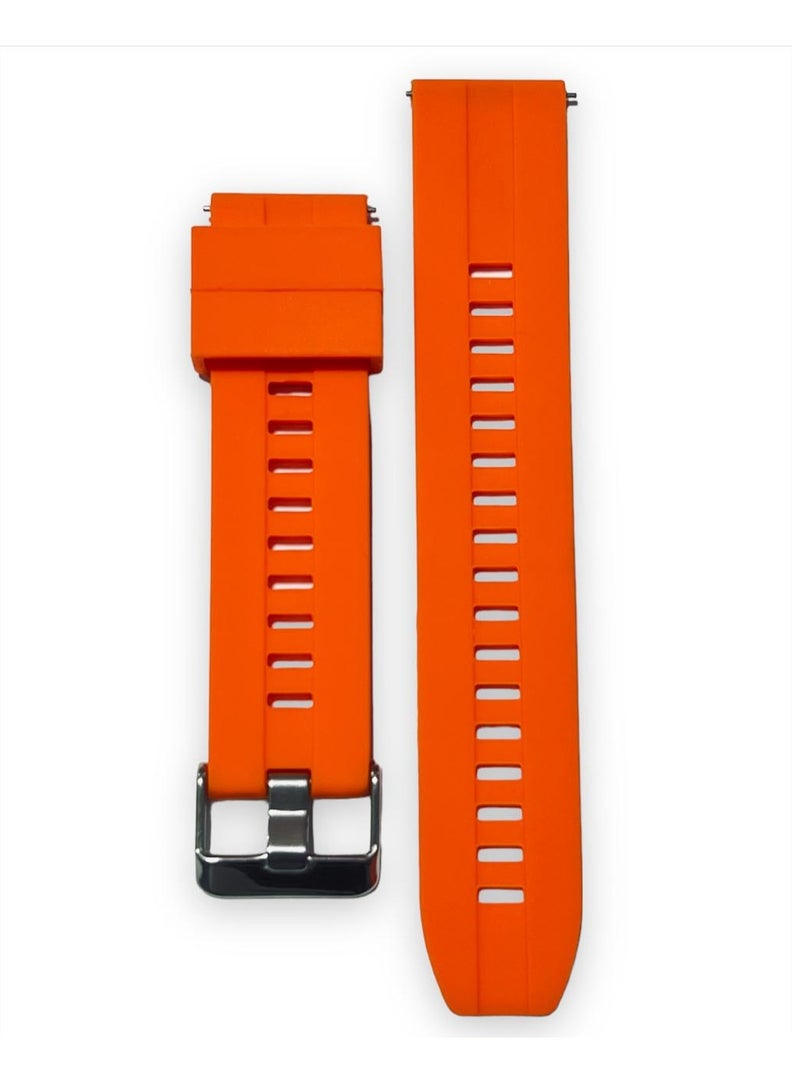 Soft Silicone Wriest Rubber Band Watch Strap Compatible with 22 mm Strap for Compatible with Xiaomi Redmi Watch 5 Active/Redmi Watch 5 Lite, 22mm For - Smart Watch - - (Only Strap) ORANGE - Image 3