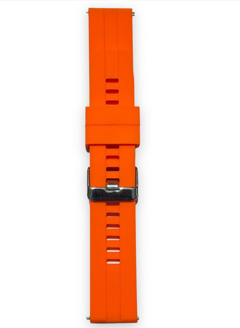 Soft Silicone Wriest Rubber Band Watch Strap Compatible with 22 mm Strap for Compatible with Xiaomi Redmi Watch 5 Active/Redmi Watch 5 Lite, 22mm For - Smart Watch - - (Only Strap) ORANGE - Image 2