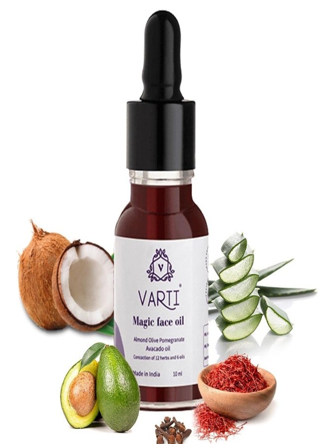 Varti Organic Magic Face Oil 10 ml | Kumkumadi Tailam - Ayurvedic Anti-Aging & Brightening Face Oil with Almond, Olive, Pomegranate & Avocado Oils - Natural, Chemical-Free Skin Revitaliser - Image 1