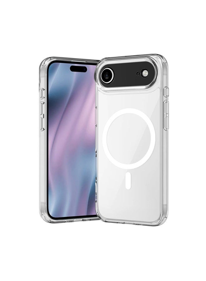 الطين ايزو غطاء شفاف مقاوم للصدمات مغناطيسي لهاتف iPhone 17 Air – أكريليك شفاف TPU، غطاء مضاد للاصفرار متوافق مع الشحن اللاسلكي وMagSafe - Image 1