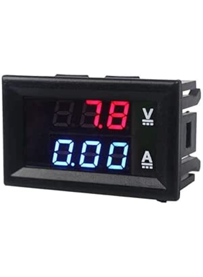 Generic Mini Digital Voltmeter DC 100V 10A with 0.28 inch Blue + Red Dual LED Display