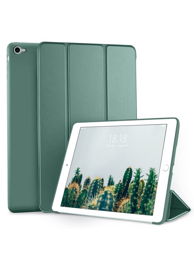 DTTO for iPad Air 2 Case (2014 Released), Ultra Slim Lightweight Smart Case Trifold Stand with Flexible Soft TPU Back Cover for Apple iPad Air 2 (Model A1566/A1567), Midnight Green - Image 1