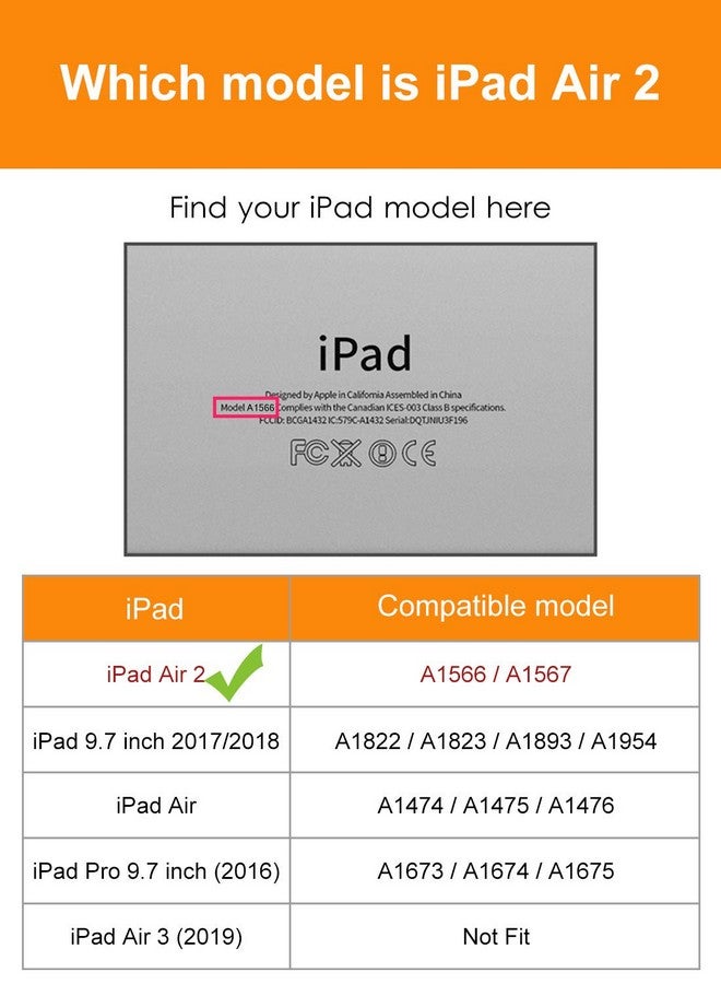 DTTO for iPad Air 2 Case (2014 Released), Ultra Slim Lightweight Smart Case Trifold Stand with Flexible Soft TPU Back Cover for Apple iPad Air 2 (Model A1566/A1567), Midnight Green - Image 2