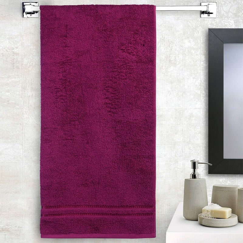 Welspun 100% Cotton Quik Dry Bath Towel | High Absorbency Super Soft, Fast Drying Towels for Bath | 380 GSM Large Size 1 Piece Bath Towel for Men and Women | Sized 70cm X 150cm, Magenta - Image 2