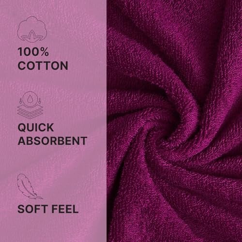Welspun 100% Cotton Quik Dry Bath Towel | High Absorbency Super Soft, Fast Drying Towels for Bath | 380 GSM Large Size 1 Piece Bath Towel for Men and Women | Sized 70cm X 150cm, Magenta - Image 3