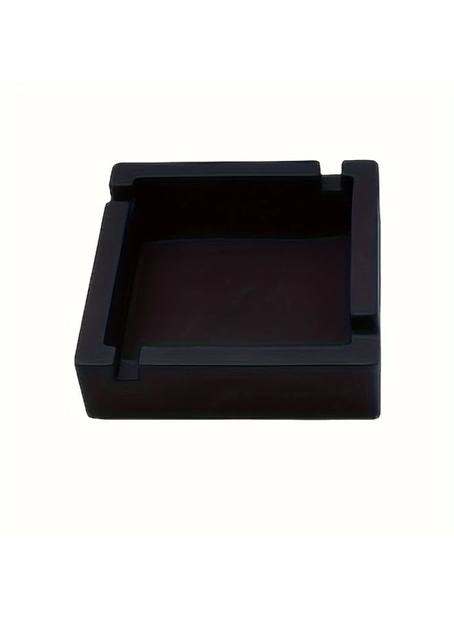 2 Pcs Black Square Silicone Ashtray 4 Slot Outdoor Reusable Large Ring Gauge Cigarette Ash Collector High Temperature Resistant Non Slip Durable For Yard Home Decoration - Image 5