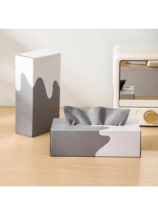 Happy Home 40-Piece Microfiber Cleaning Cloth Set with Magic Pull-Out Tissue Box – Multi-Purpose Retractable Cleaning Towels for Dishes, Car Glass, Windows, Home & Kitchen – Reusable Strong Cleaning Wipes- Grey - Image 2