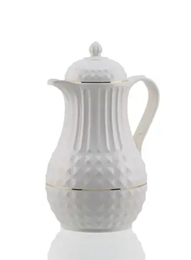 Rose Acrylic Thermos Flask White/Gold - Image 1