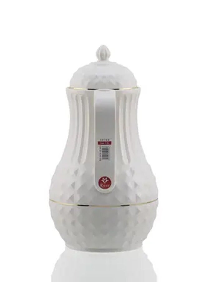 Rose Acrylic Thermos Flask White/Gold - Image 2