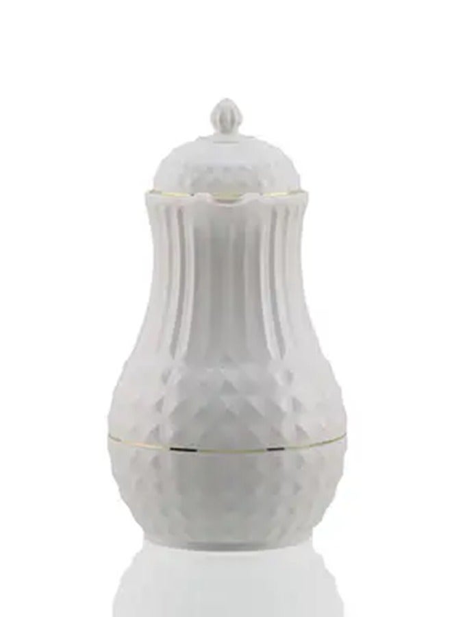 Rose Acrylic Thermos Flask White/Gold - Image 3