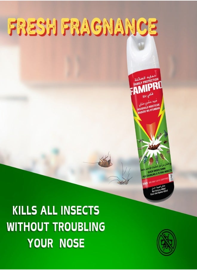 FAMIPRO  - Insect Killer Green 3x400ml - Effective Indoor and Outdoor Pest Control - Image 1