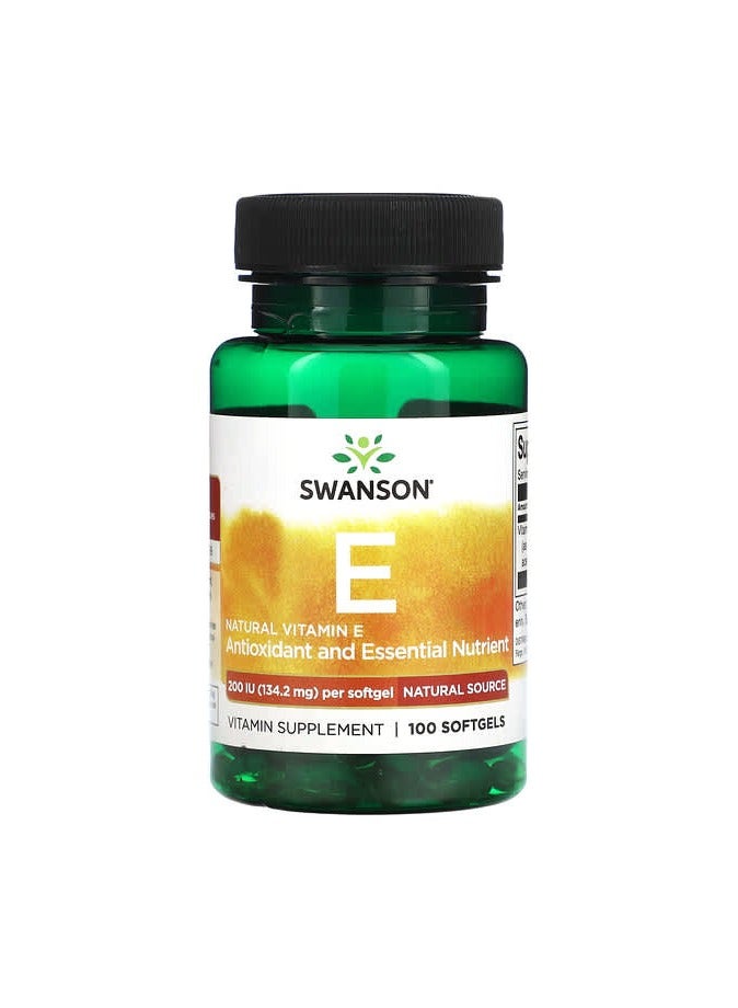 SWANSON Natural Vitamin E, 134.2 mg, 100 Softgels