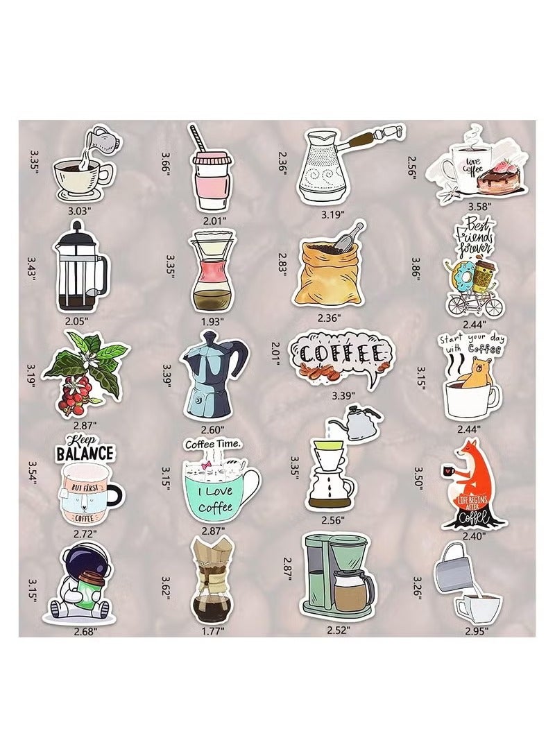 50 ملصقات القهوة ، الفينيل زجاجة القهوة ملصقات ، ه...