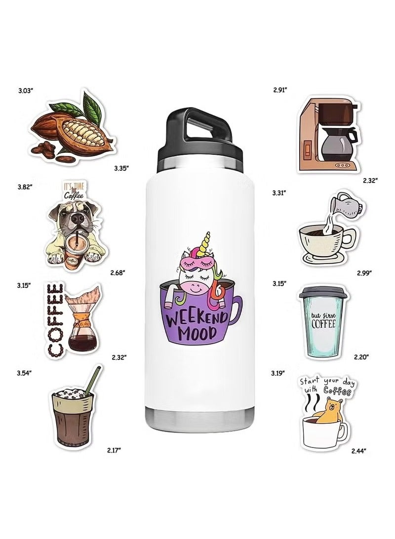 50 ملصقات القهوة ، الفينيل زجاجة القهوة ملصقات ، ه...