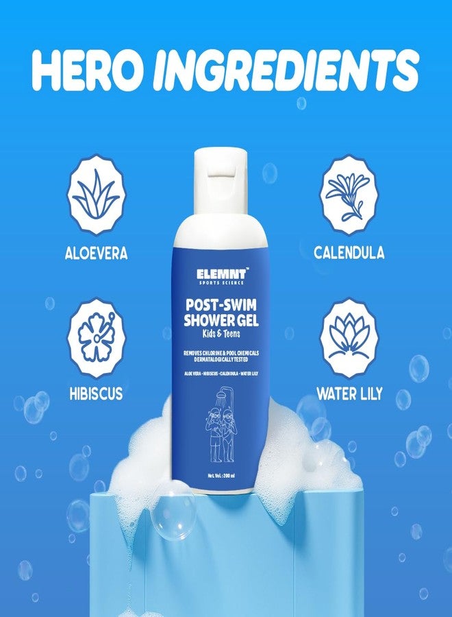 Elemnt Post Swim Shower Gel for Kids & Teens | Chlorine & Odour Cleansing Body Wash | Dermatologically Tested Shower Gel | Vegan | Nourishing After Swimming Body Wash | Removes Chlorine & Soothes sensitive skin | 400 ML (Pack of 2) - Image 4