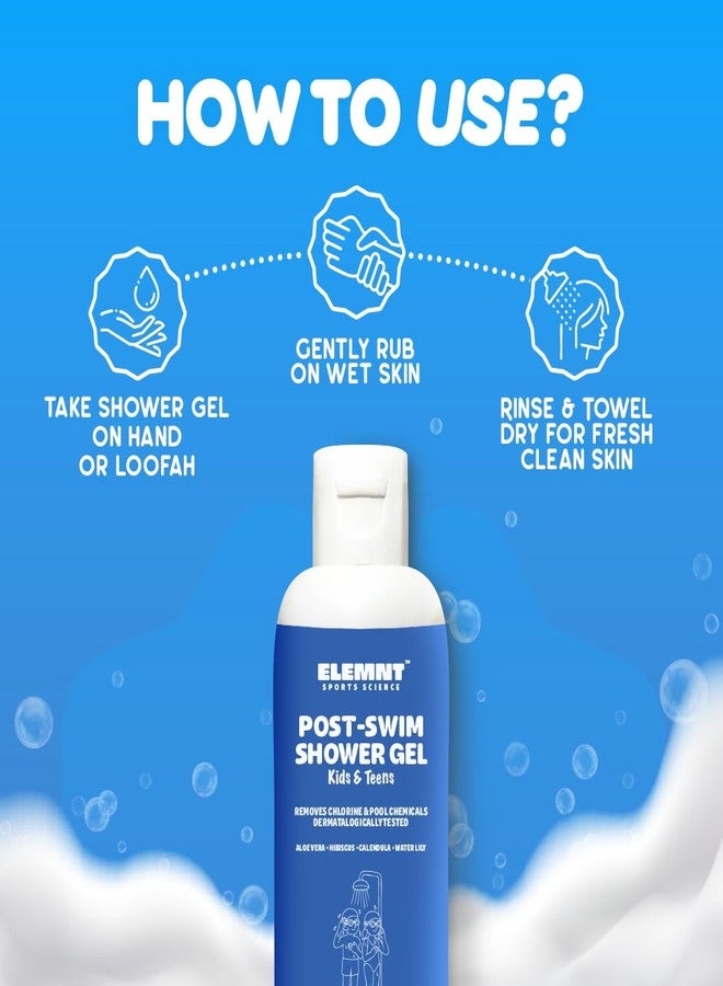 Elemnt Post Swim Shower Gel for Kids & Teens | Chlorine & Odour Cleansing Body Wash | Dermatologically Tested Shower Gel | Vegan | Nourishing After Swimming Body Wash | Removes Chlorine & Soothes sensitive skin | 400 ML (Pack of 2) - Image 3