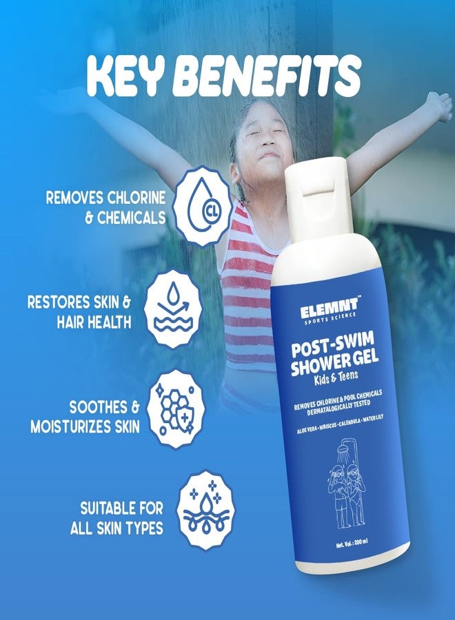 Elemnt Post Swim Shower Gel for Kids & Teens | Chlorine & Odour Cleansing Body Wash | Dermatologically Tested Shower Gel | Vegan | Nourishing After Swimming Body Wash | Removes Chlorine & Soothes sensitive skin | 400 ML (Pack of 2) - Image 2