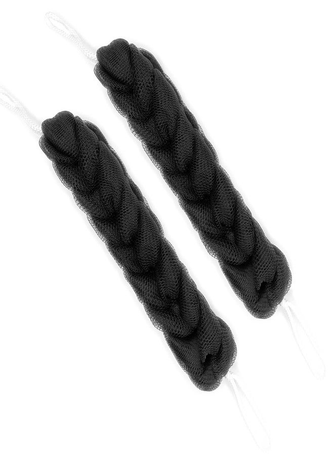 PPHAO BASIC PPHAO - 2 Pack Charcoal Back Scrubber for Shower - Long Loofah Sponge for Women - Bath Sponge - Loofah Back Scrubber for Shower Exfoliating for Men and Women- 21.5 INCH - Black Loofah - Image 1