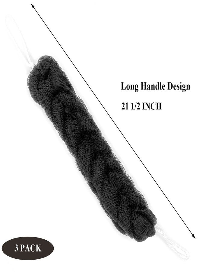 PPHAO BASIC PPHAO - 2 Pack Charcoal Back Scrubber for Shower - Long Loofah Sponge for Women - Bath Sponge - Loofah Back Scrubber for Shower Exfoliating for Men and Women- 21.5 INCH - Black Loofah - Image 2