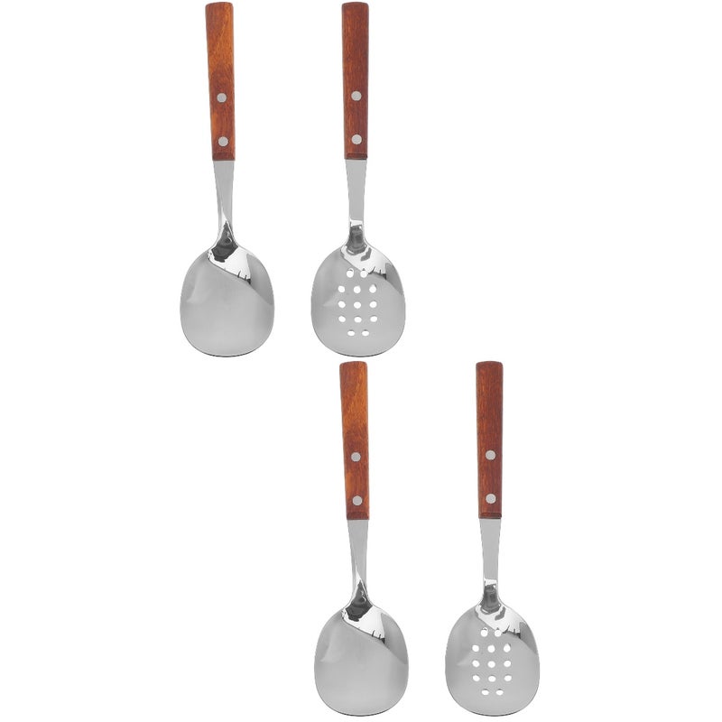 2 Sets Buffet Serving Spoon Food Serving Spoon Kitchen Slotted Spoon Kitchen Accessory - Image 1