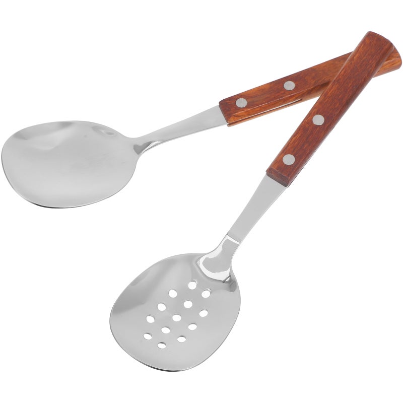 2 Sets Buffet Serving Spoon Food Serving Spoon Kitchen Slotted Spoon Kitchen Accessory - Image 2