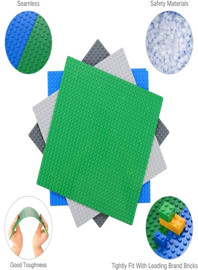 MIMAX Peel-and-Stick Baseplates 10PCS (10"x10"), Toy Building Brick Blocks Base Plates, Self Adhesive Baseplate for All Major Brands, Build On Table Wall (Black & White & Blue & Green & Light Gray) - Image 5