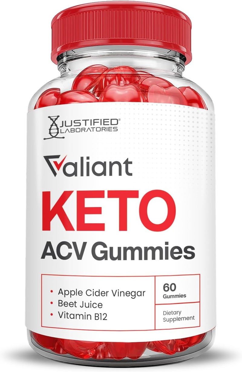 Justified Laboratories Valiant Keto ACV Gummies Advanced Formula 1000MG Valant Keto Gummies Apple Cider Vinegar Formulated with Pomegranate Beet Juice Powder B12 Vegan Non GMO 60 Gummys - Image 4