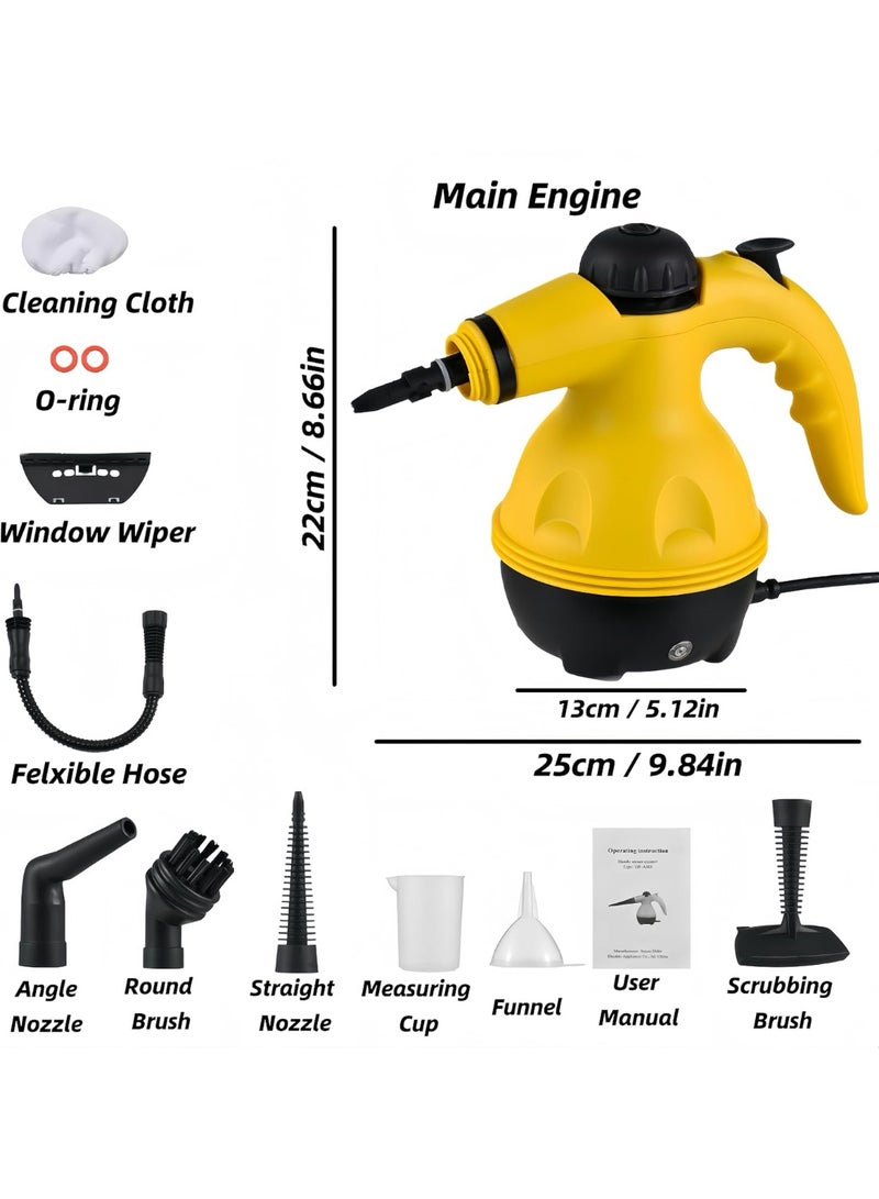 Portable Handheld Steam Cleaner 1000w Multifunctional High Temperature With 9 Pieces Accessories Suitable For Kitchen Sofa Bathroom Window - Image 2