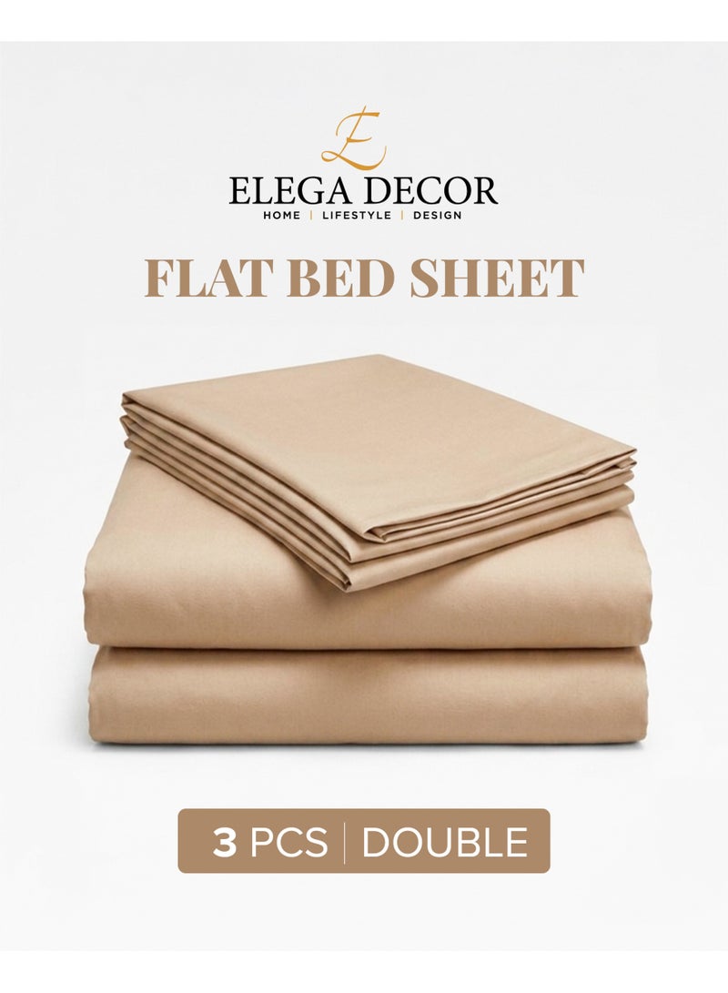 Elega Decor 210TC Cotton Satin Double Solid Bed Sheet Set 3PC | Soft Breathable Satin Flat Sheet 206x250 cm | 2 pillowcases 50x75 cm | OEKO-TEX & ECAS Certified - Image 4