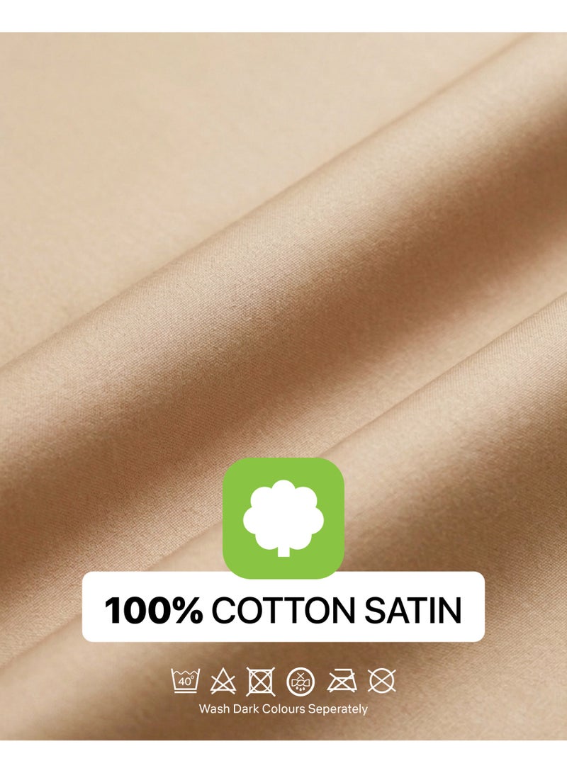Elega Decor 210TC Cotton Satin Double Solid Bed Sheet Set 3PC | Soft Breathable Satin Flat Sheet 206x250 cm | 2 pillowcases 50x75 cm | OEKO-TEX & ECAS Certified - Image 5