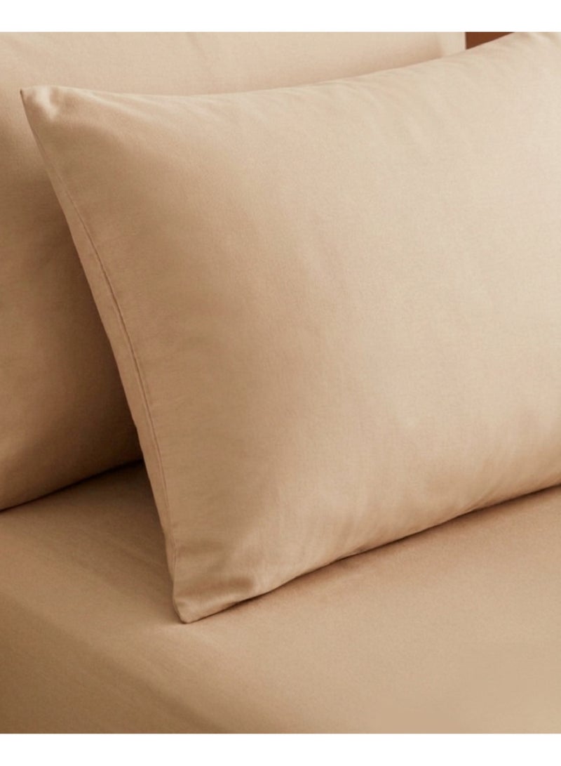 Elega Decor 210TC Cotton Satin Double Solid Bed Sheet Set 3PC | Soft Breathable Satin Flat Sheet 206x250 cm | 2 pillowcases 50x75 cm | OEKO-TEX & ECAS Certified - Image 3