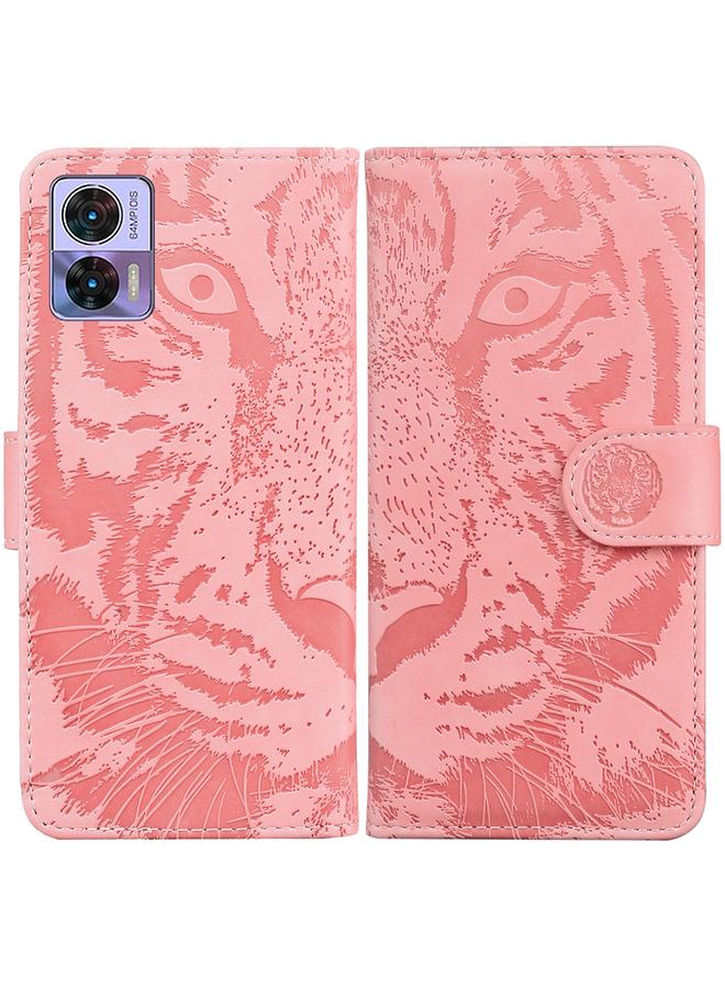 S-TOP Case For Motorola Edge 30 Neo / Edge 30 Lite Tiger Embossing Pattern Flip Leather Phone Case - Image 1