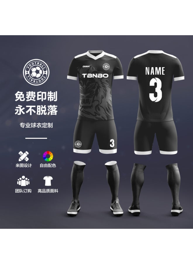 Full-body Digital Football Uniform Suit Men's Team Competition Uniform Sports Training Uniform Printed Short-sleeved Football Uniform For Children