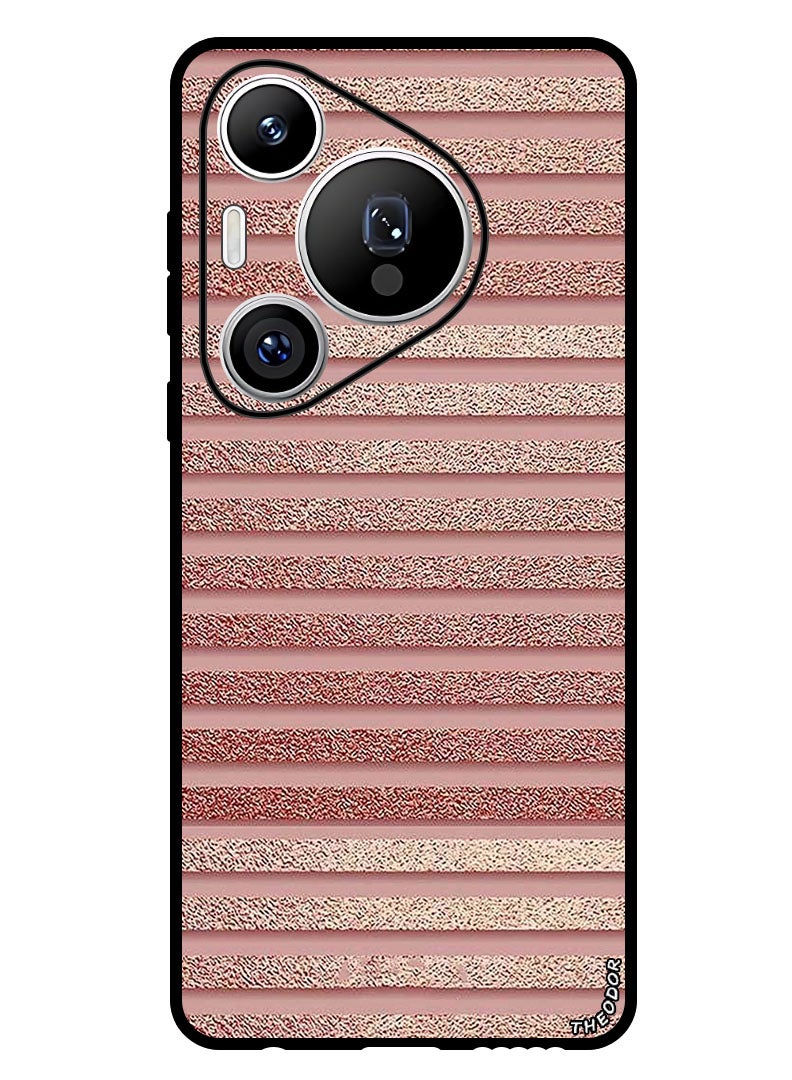 Theodor Protective Case Anti Scratch Shock Proof Bumper Cover For Huawei Pura 70 Pro Pink Glitter Strips - Image 1