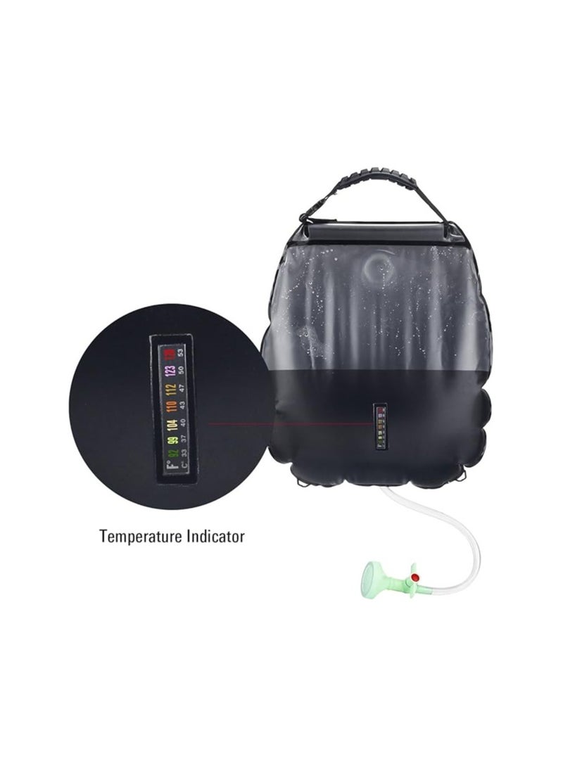 RISEPRO Solar Shower Bag 5 gallons/20L Solar Heating Premium Camping Shower Bag Hot Water with Temperature 45°C Removable Hose on/off Switchable Shower Head Hiking Climbing Summer Shower - Image 2