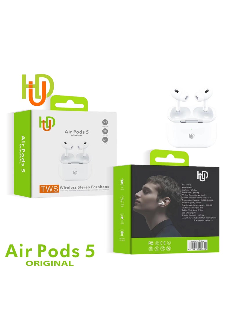 HUD Air Pods 5 TWS Earphone