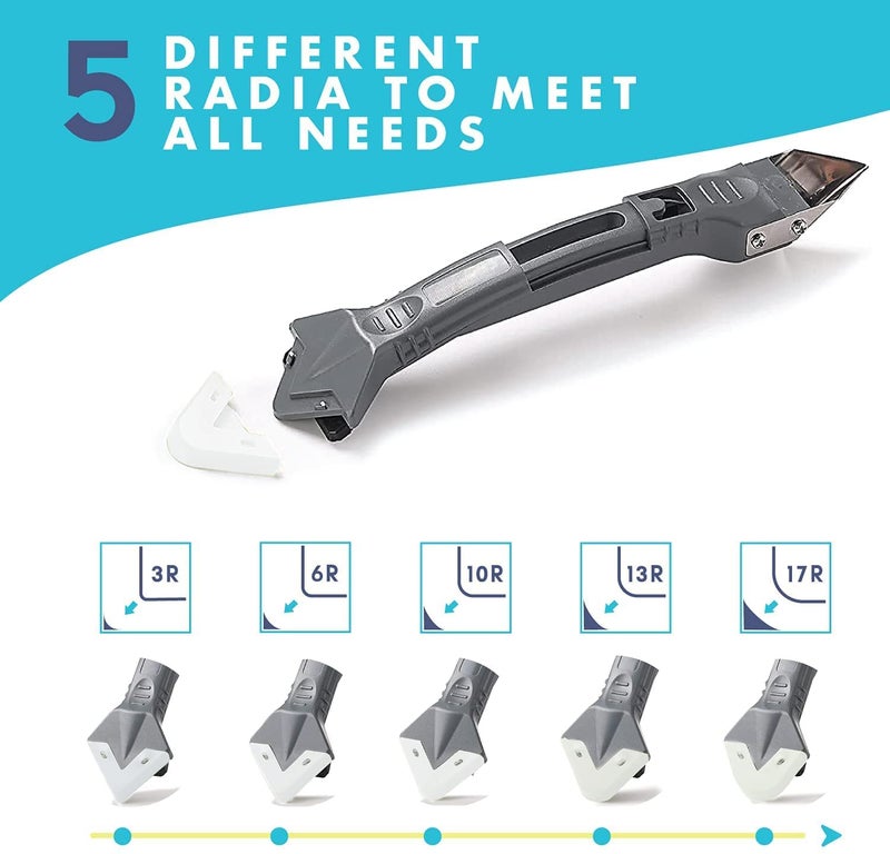 CATSON 5 in 1 Caulking Tool Kit Sealant Finishing Tool Caulk Remover Mastic Tools Grout Scraper with Stainless Steel Head Silicone Sealant Remover for Window Sink Joint Floor Corner - Image 5