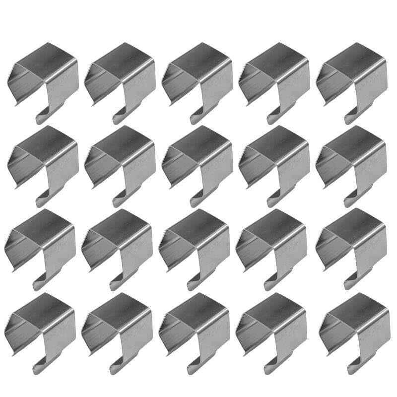zuylikxy 20 pcs Screen Repair Clips Screen Door Installer Clips Window Screen Clips Silver Retainer Clips for Garage Patio Balcony and Screen Installation - Image 1