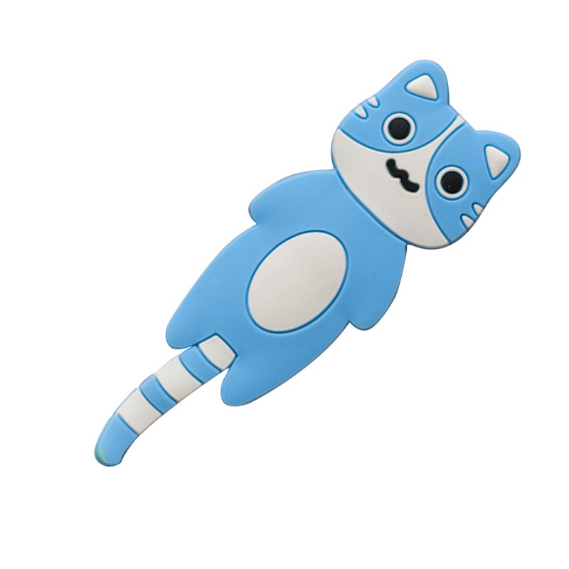 1PC Colorful Cat Hook Lovely Cat Fridge Multi-purpose Fridge Hook Household Decor for Home (Sky- ) - Image 1