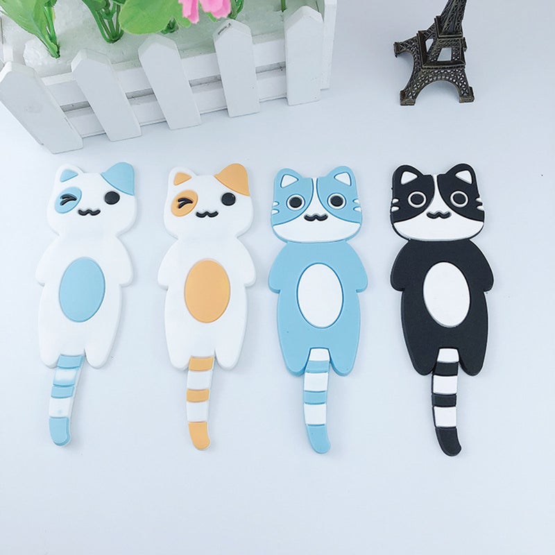 1PC Colorful Cat Hook Lovely Cat Fridge Multi-purpose Fridge Hook Household Decor for Home (Sky- ) - Image 3
