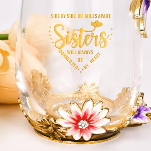 OEAGO Sisters Gifts from Sister for Women Elegant Tea Cup Unique Christmas Birthday Gifts for Sister, Little,Big,in Law - Image 3