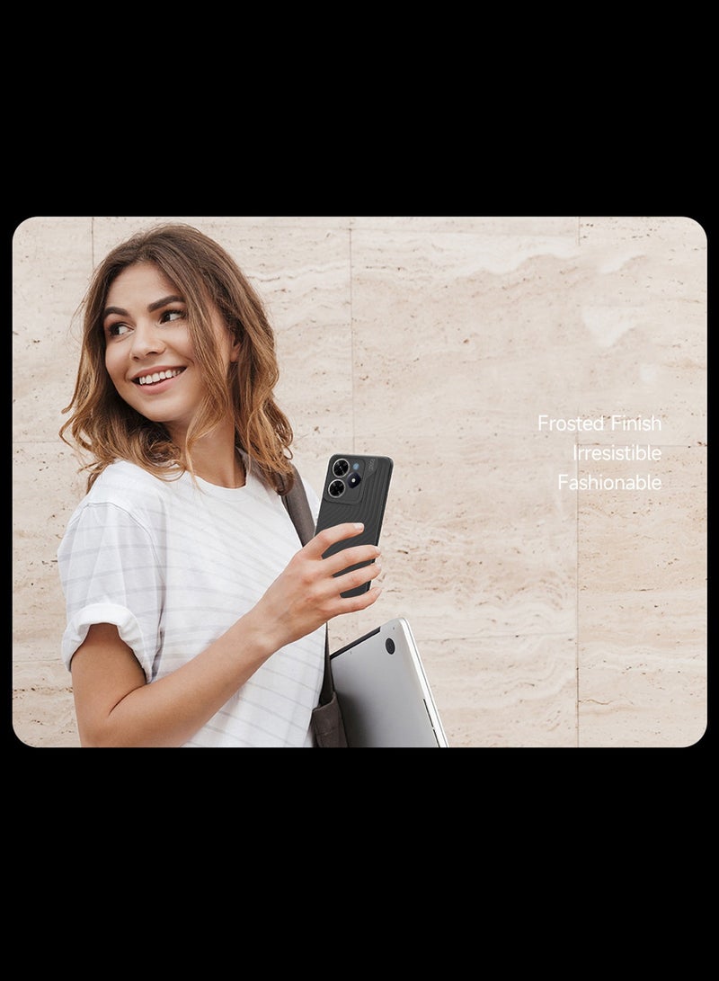 جيرفور غطاء حماية من السيليكون السائل الناعم مع نسيج متموج لهاتف Realme C61 / Realme C63 4G 2024 Gear4 أسود - Image 5